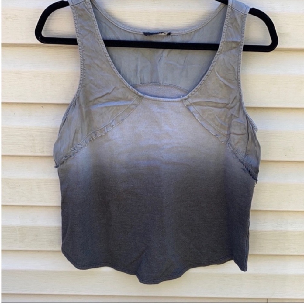 Maven West Sleeveless Gray Blue Ombre Top Cotton Cupro Small